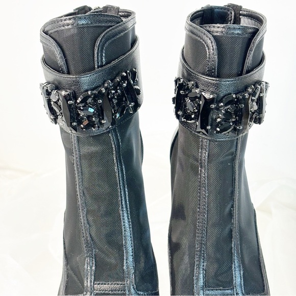 Karl Lagerfeld Paris Women's Blayze Peep Toe Boot Ankle 6.5 Black - Picture 7 of 10